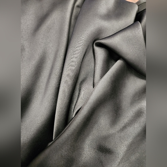 H&M Women's Elegant Black Slip Dress Straight Side Slit, sz SM - Picture 9 of 11